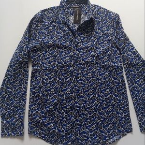 Michael Kors Man Dressing Shirt, long sleeve, printed. Size M